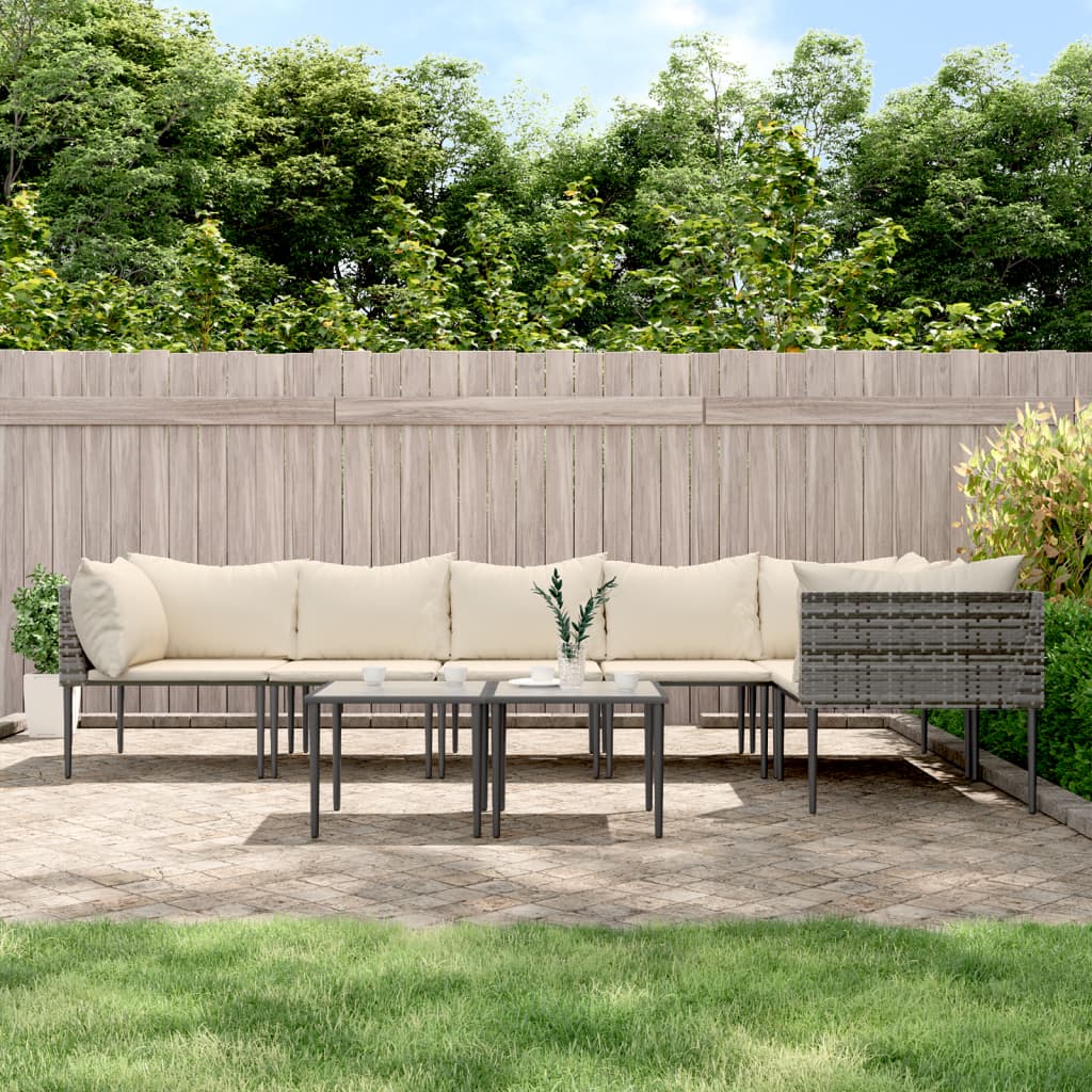 8720845846879_m_en_hd_1 vidaXL 8 Piece Garden Lounge Set with Cushions Grey Poly Rattan - Image 1