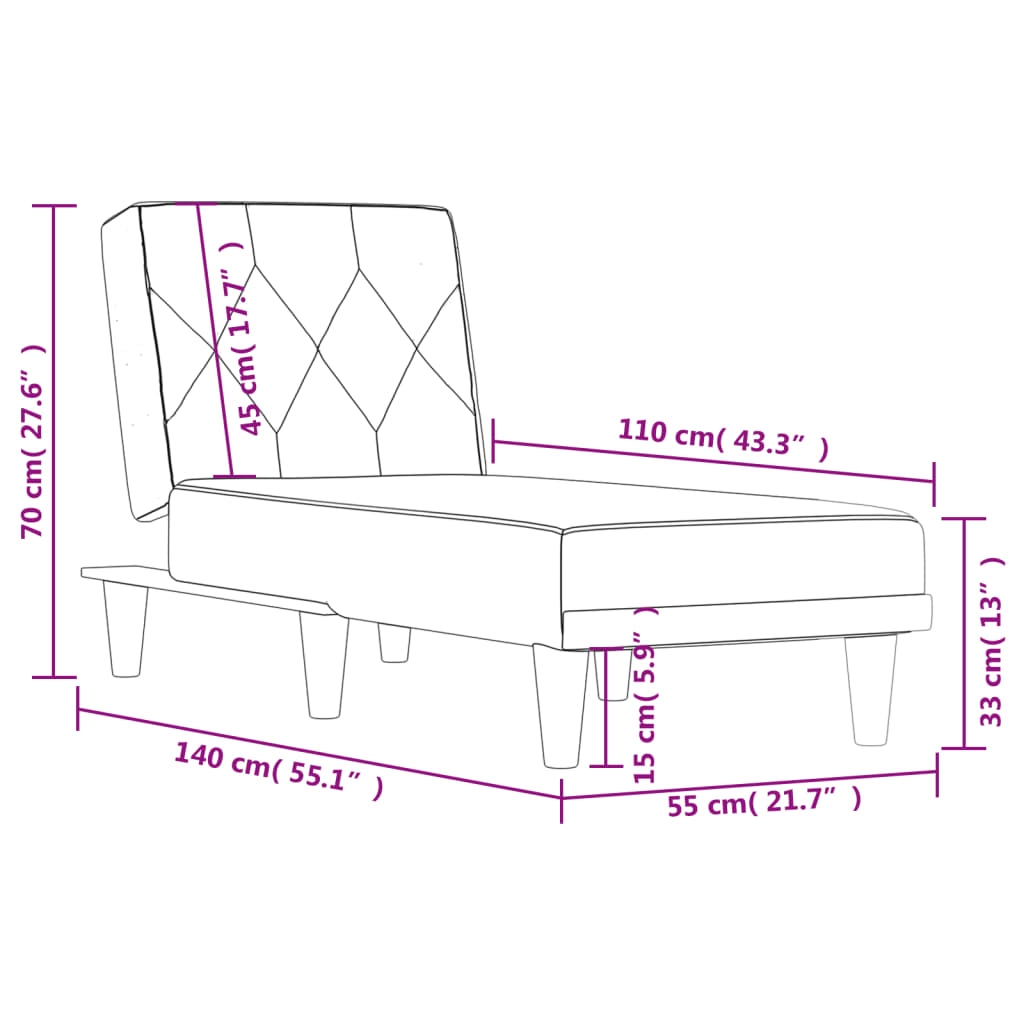 8720845847777_g_en_hd_7 vidaXL Chaise Longue Black Fabric - Image 9