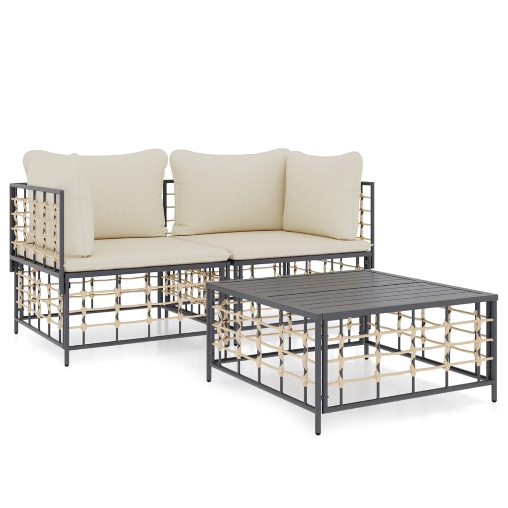 8720845848231_a_en_hd_1 vidaXL 3 Piece Garden Lounge Set with Cushions Anthracite Poly Rattan - Image 2
