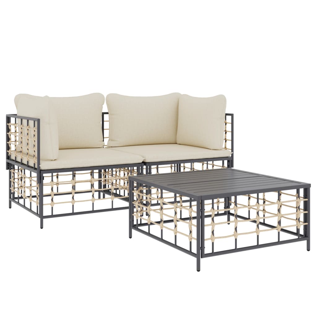 8720845848231_g_en_hd_1 vidaXL 3 Piece Garden Lounge Set with Cushions Anthracite Poly Rattan - Image 3