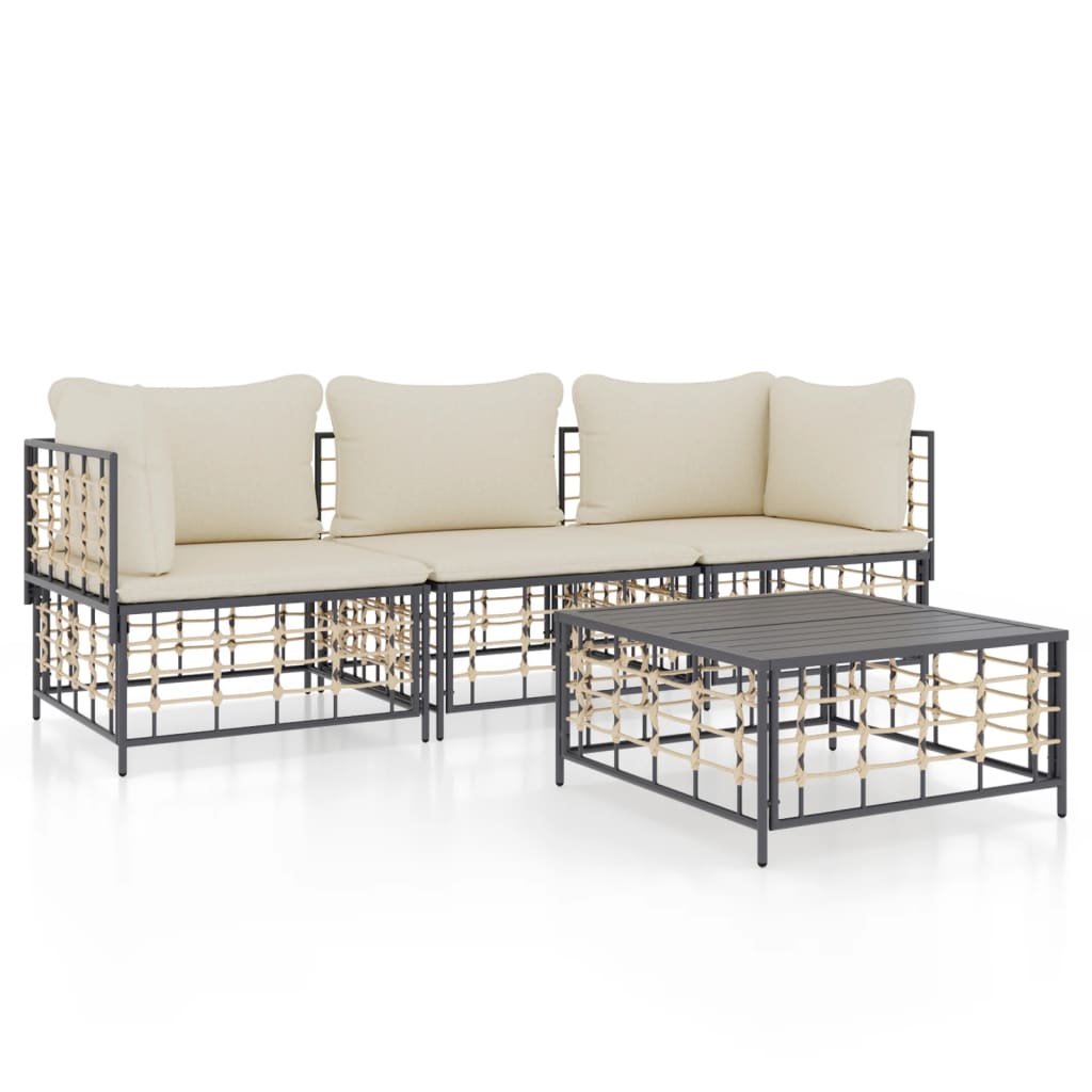 8720845848279_a_en_hd_1 vidaXL 4 Piece Garden Lounge Set with Cushions Anthracite Poly Rattan - Image 2