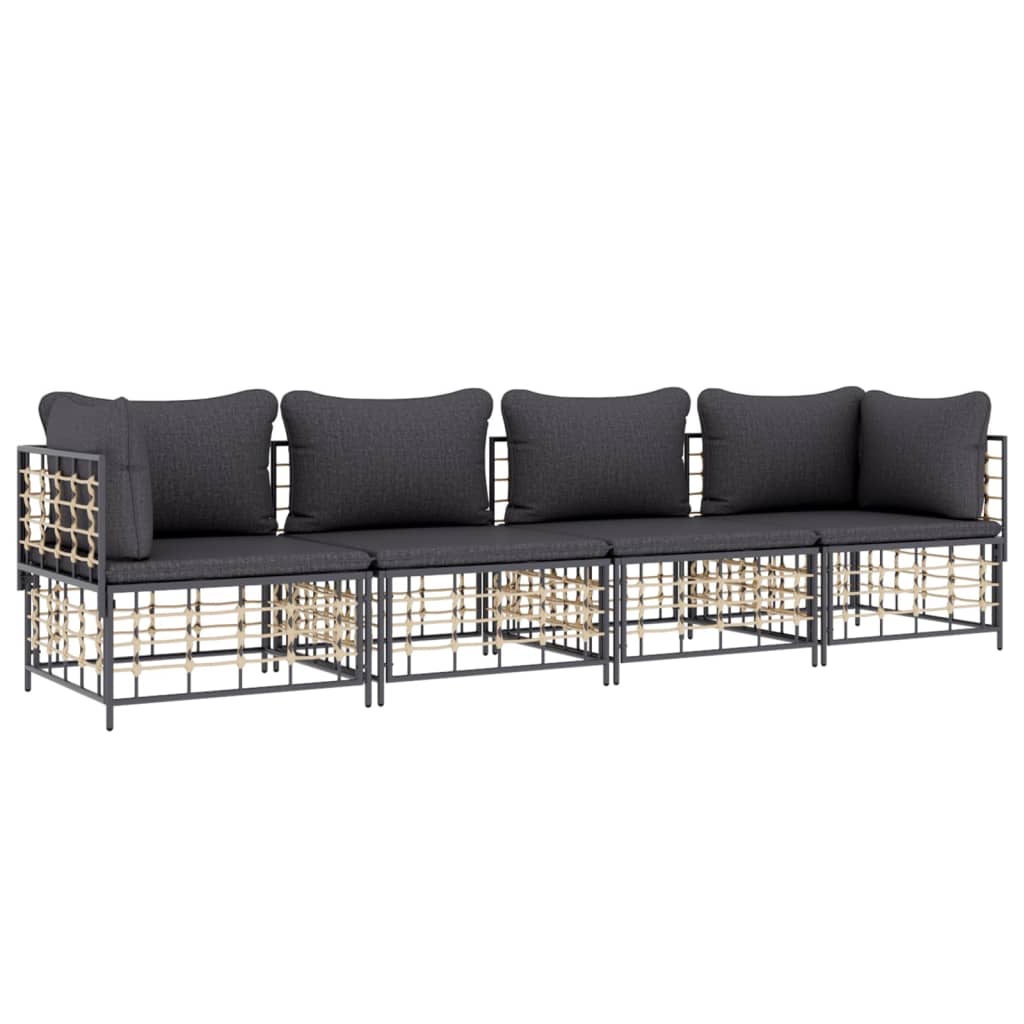 8720845848309_g_en_hd_1 vidaXL 4 Piece Garden Lounge Set with Cushions Anthracite Poly Rattan - Image 3