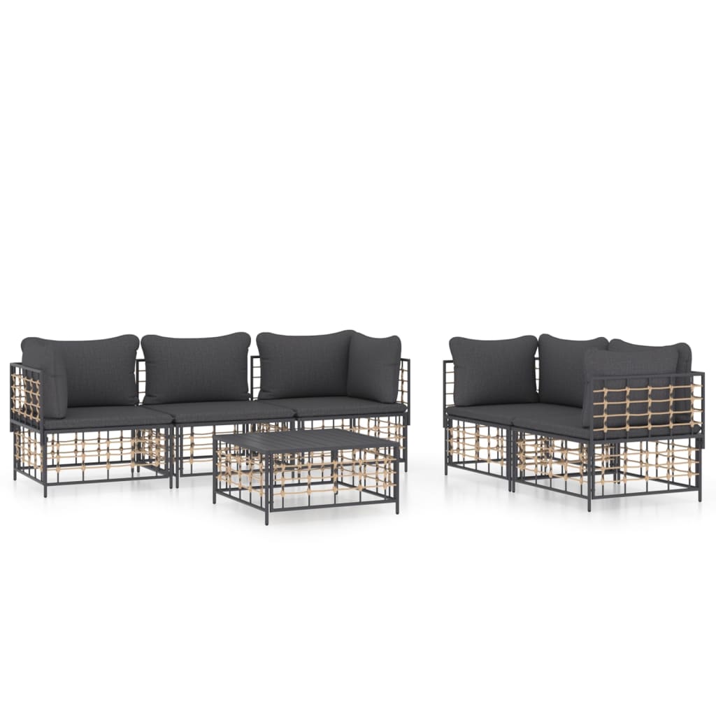 8720845848361_a_en_hd_1 vidaXL 6 Piece Garden Lounge Set with Cushions Anthracite Poly Rattan - Image 2