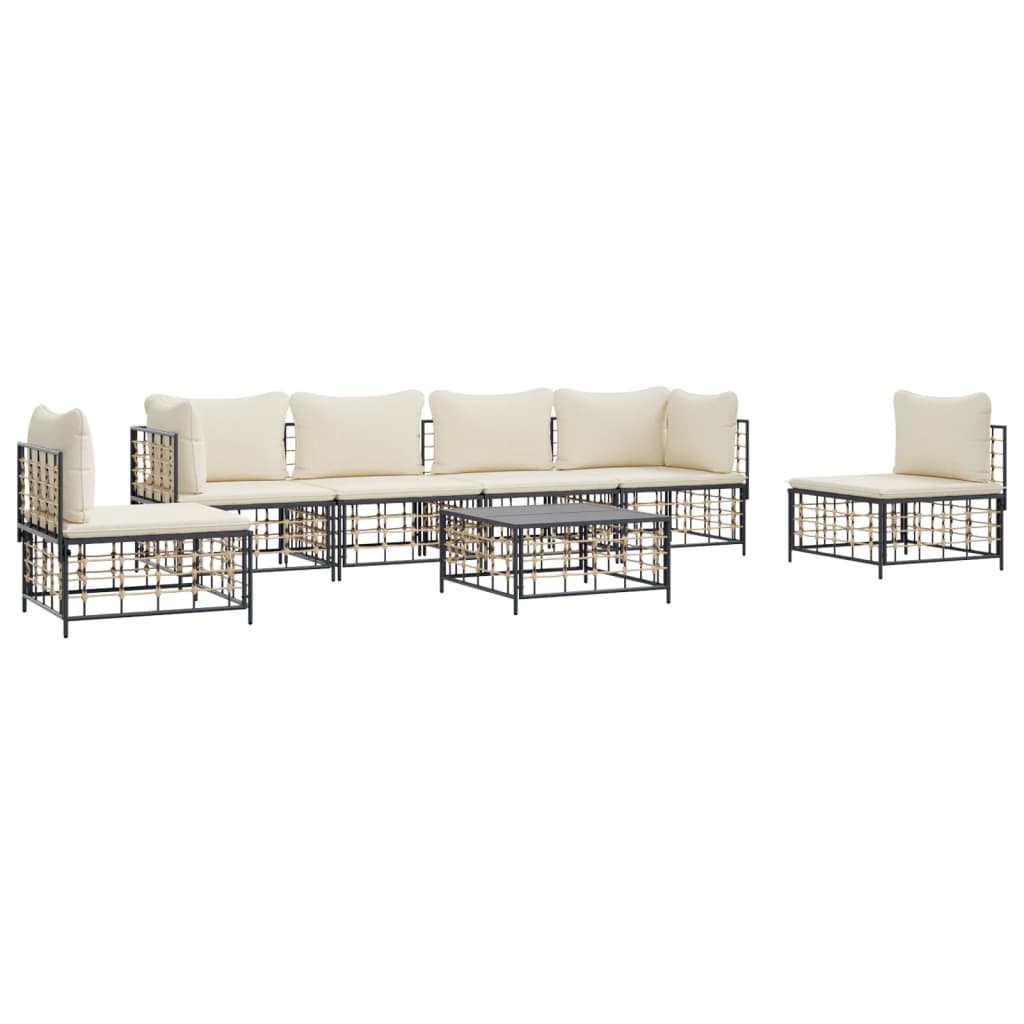 8720845848538_g_en_hd_1 vidaXL 7 Piece Garden Lounge Set with Cushions Anthracite Poly Rattan - Image 3
