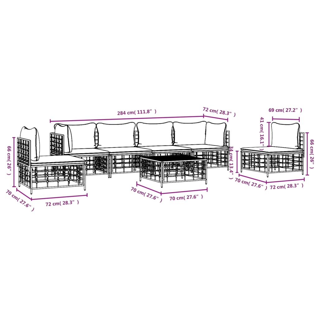 8720845848538_g_en_hd_7 vidaXL 7 Piece Garden Lounge Set with Cushions Anthracite Poly Rattan - Image 9