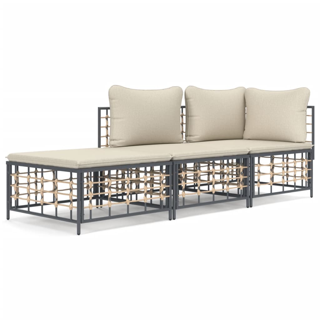 8720845848552_a_en_hd_1 vidaXL 3 Piece Garden Lounge Set with Cushions Anthracite Poly Rattan - Image 2