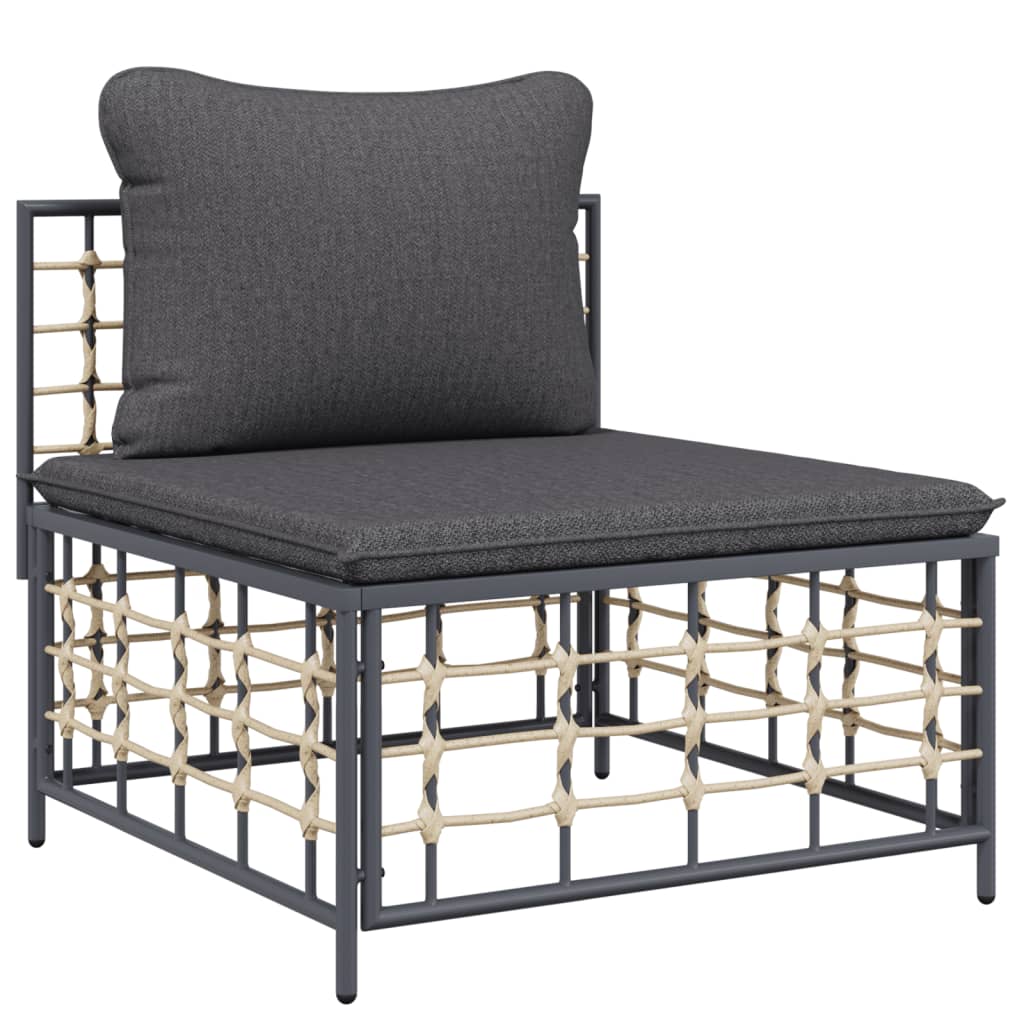 8720845848569_g_en_hd_3 vidaXL 3 Piece Garden Lounge Set with Cushions Anthracite Poly Rattan - Image 5