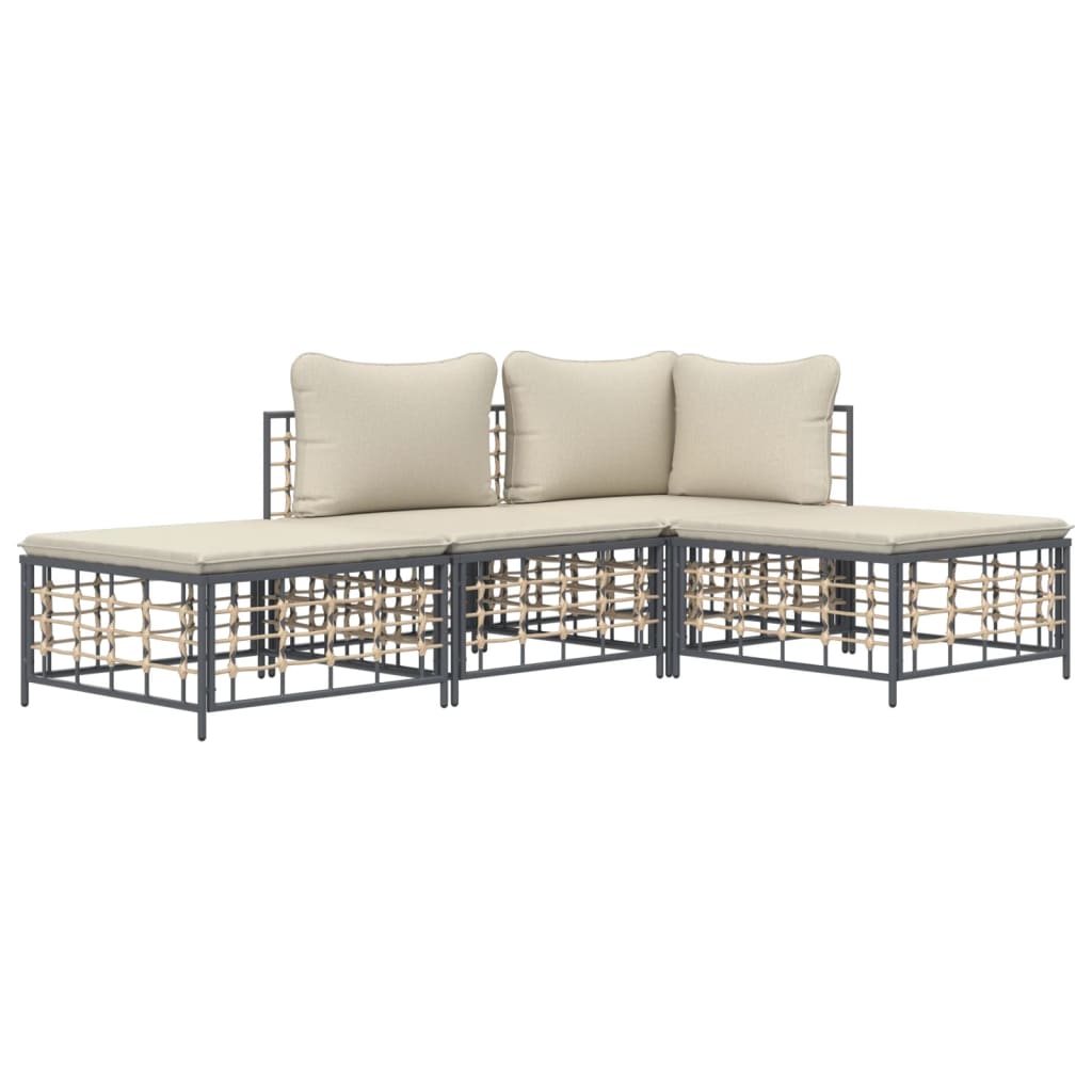 8720845848576_g_en_hd_1 vidaXL 4 Piece Garden Lounge Set with Cushions Anthracite Poly Rattan - Image 3