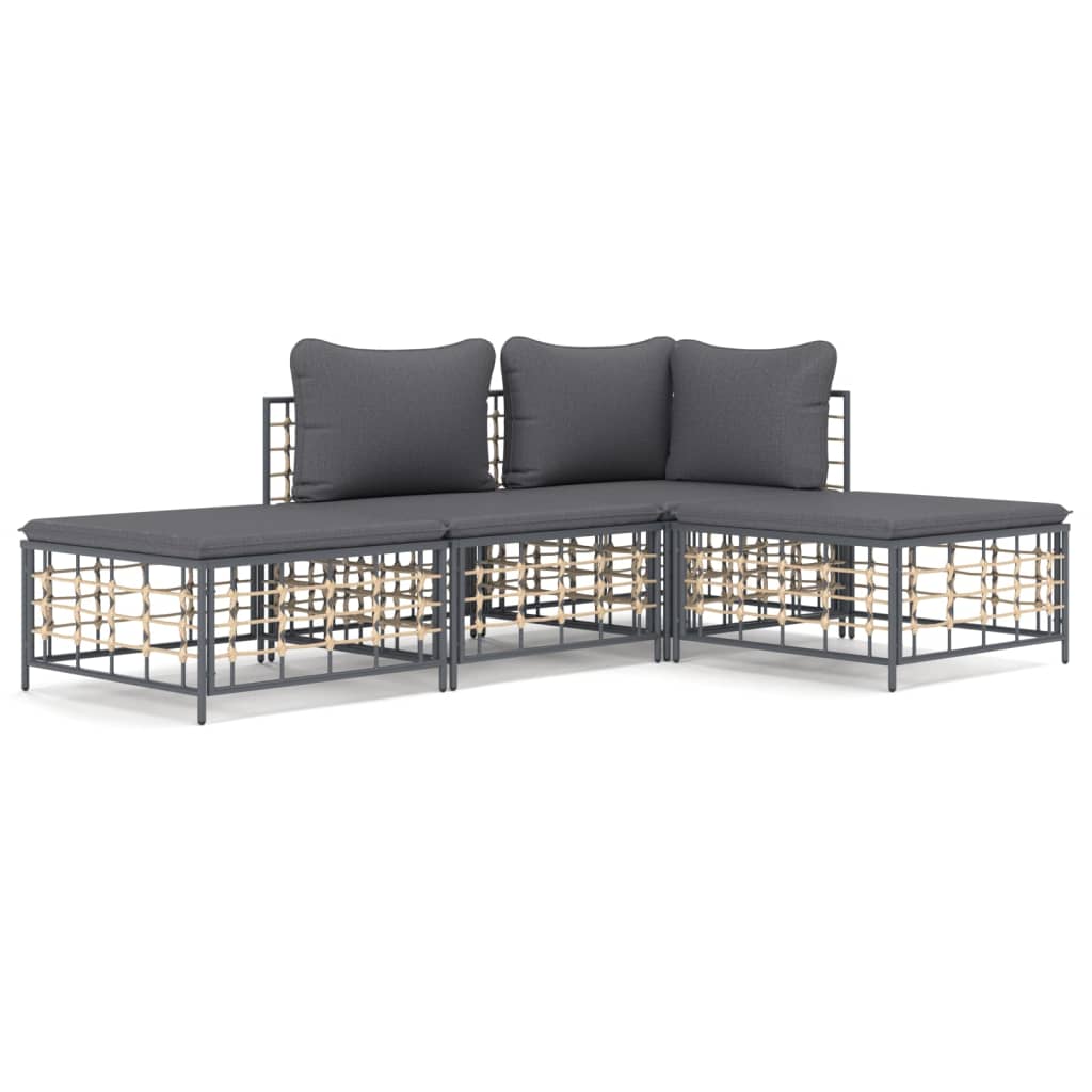 8720845848583_a_en_hd_1 vidaXL 4 Piece Garden Lounge Set with Cushions Anthracite Poly Rattan - Image 2