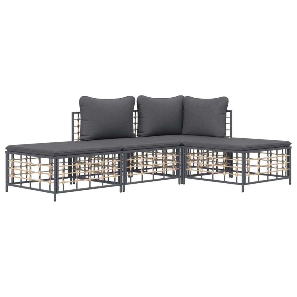 8720845848583_g_en_hd_1 vidaXL 4 Piece Garden Lounge Set with Cushions Anthracite Poly Rattan - Image 3