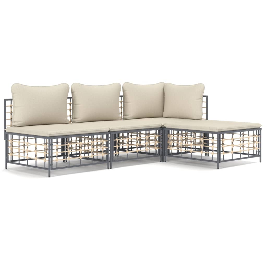8720845848613_a_en_hd_1 vidaXL 4 Piece Garden Lounge Set with Cushions Anthracite Poly Rattan - Image 2