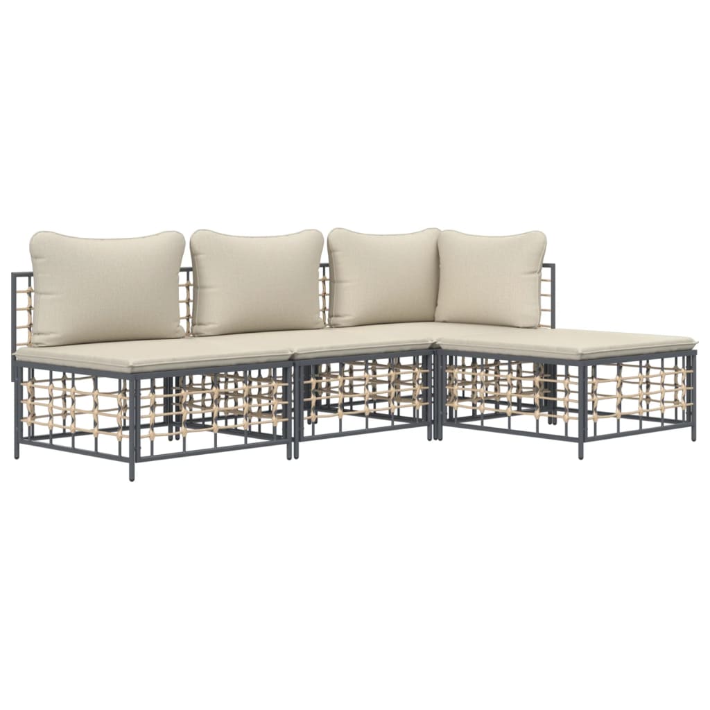 8720845848613_g_en_hd_1 vidaXL 4 Piece Garden Lounge Set with Cushions Anthracite Poly Rattan - Image 3