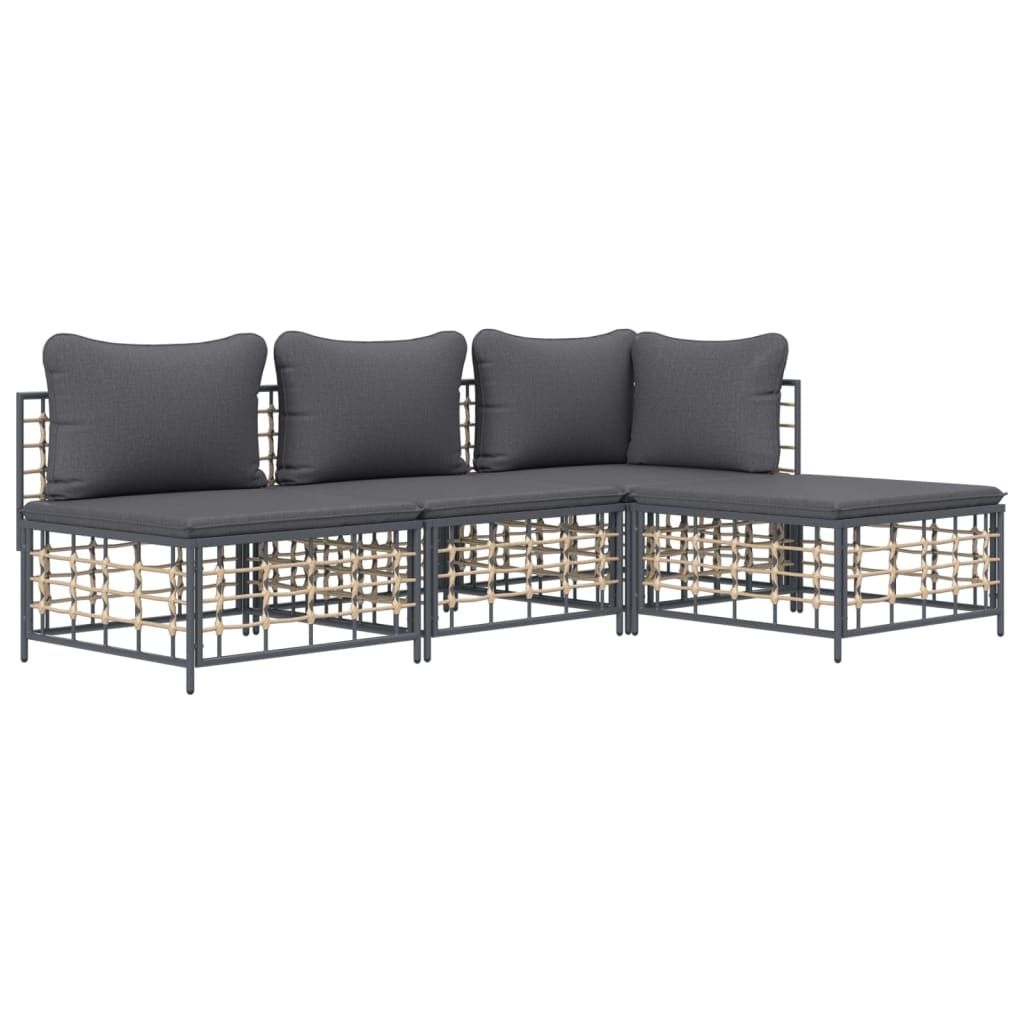 8720845848620_g_en_hd_1 vidaXL 4 Piece Garden Lounge Set with Cushions Anthracite Poly Rattan - Image 3