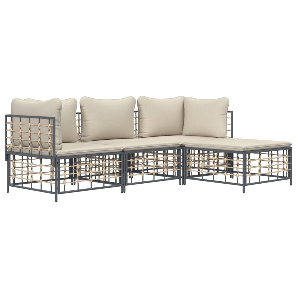 8720845848699_g_en_hd_1 vidaXL 4 Piece Garden Lounge Set with Cushions Anthracite Poly Rattan - Image 3