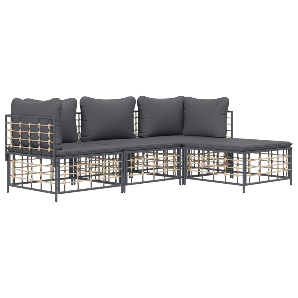 8720845848705_g_en_hd_1 vidaXL 4 Piece Garden Lounge Set with Cushions Anthracite Poly Rattan - Image 3