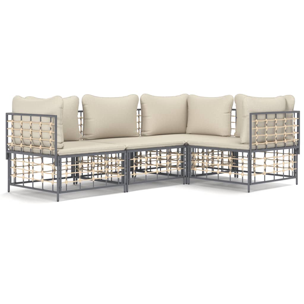 8720845848774_a_en_hd_1 vidaXL 4 Piece Garden Lounge Set with Cushions Anthracite Poly Rattan - Image 2