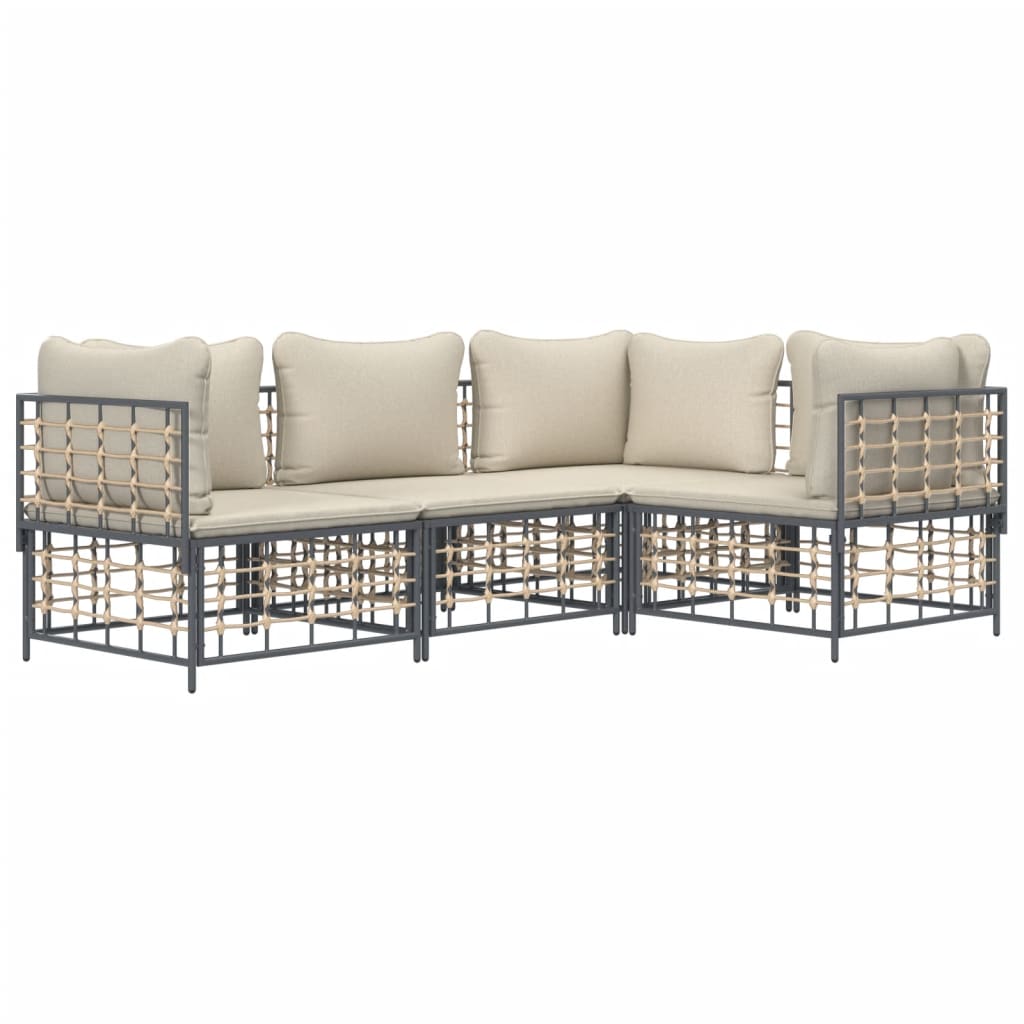 8720845848774_g_en_hd_1 vidaXL 4 Piece Garden Lounge Set with Cushions Anthracite Poly Rattan - Image 3