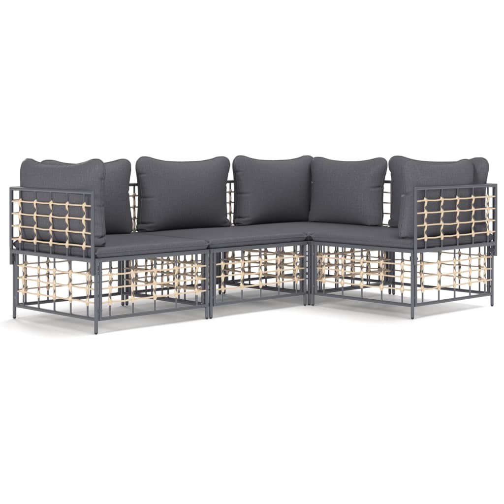 8720845848781_a_en_hd_1 vidaXL 4 Piece Garden Lounge Set with Cushions Anthracite Poly Rattan - Image 2