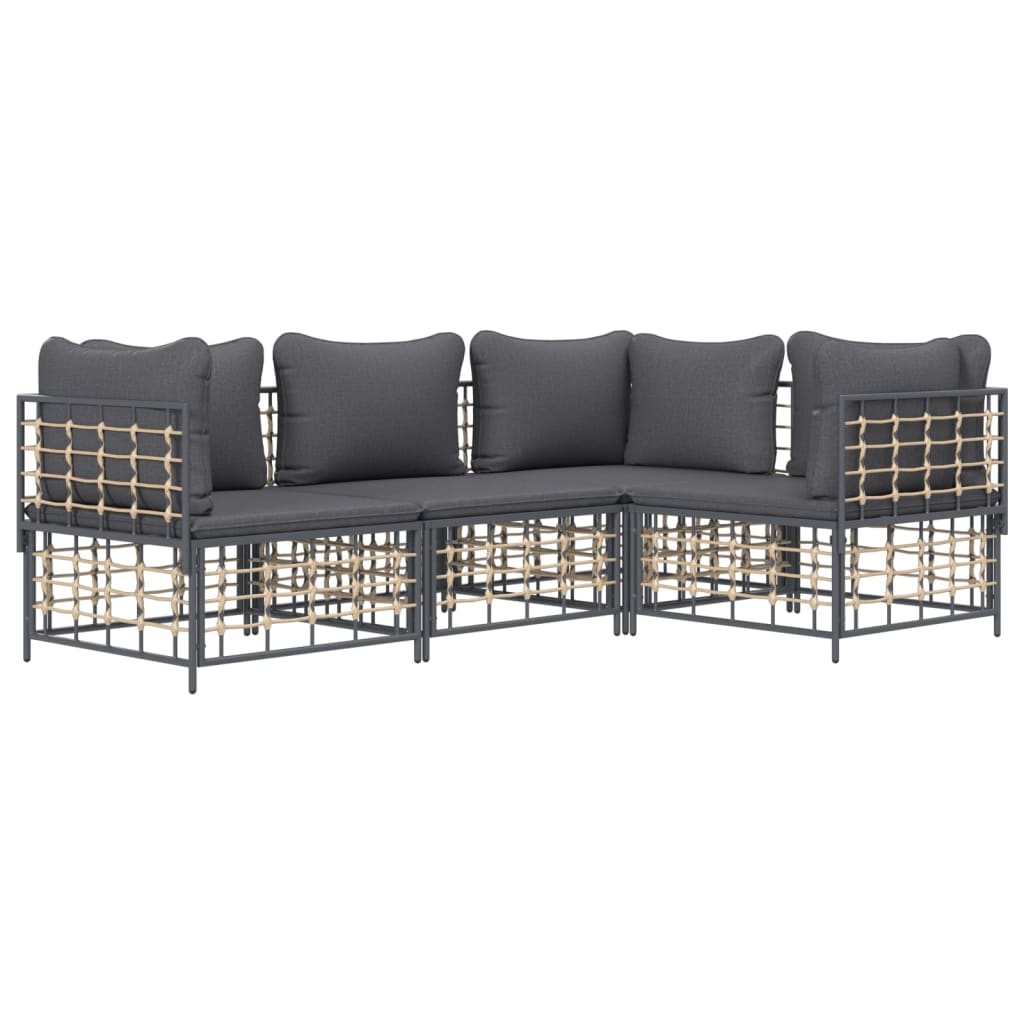 8720845848781_g_en_hd_1 vidaXL 4 Piece Garden Lounge Set with Cushions Anthracite Poly Rattan - Image 3