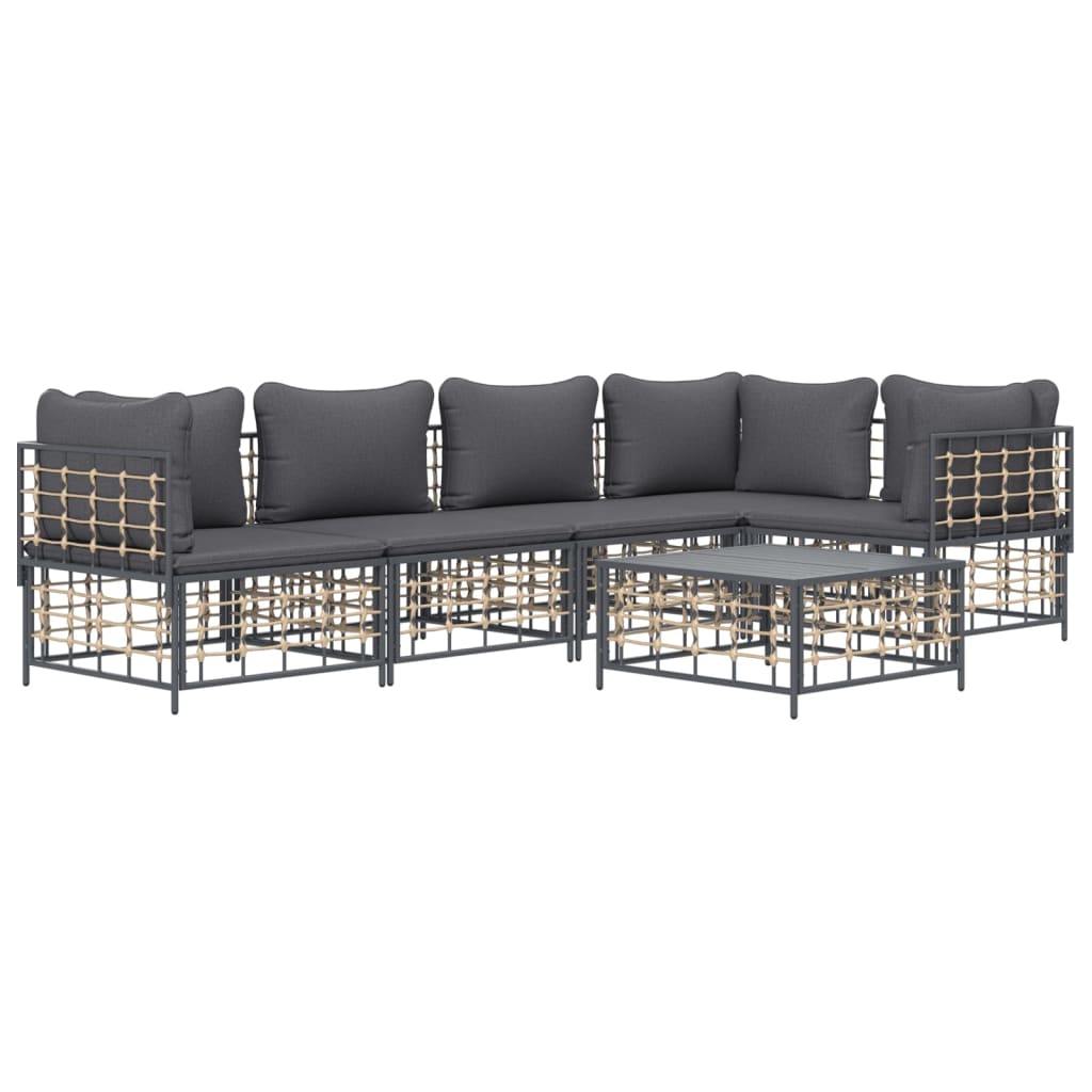 8720845848842_g_en_hd_1 vidaXL 6 Piece Garden Lounge Set with Cushions Anthracite Poly Rattan - Image 3