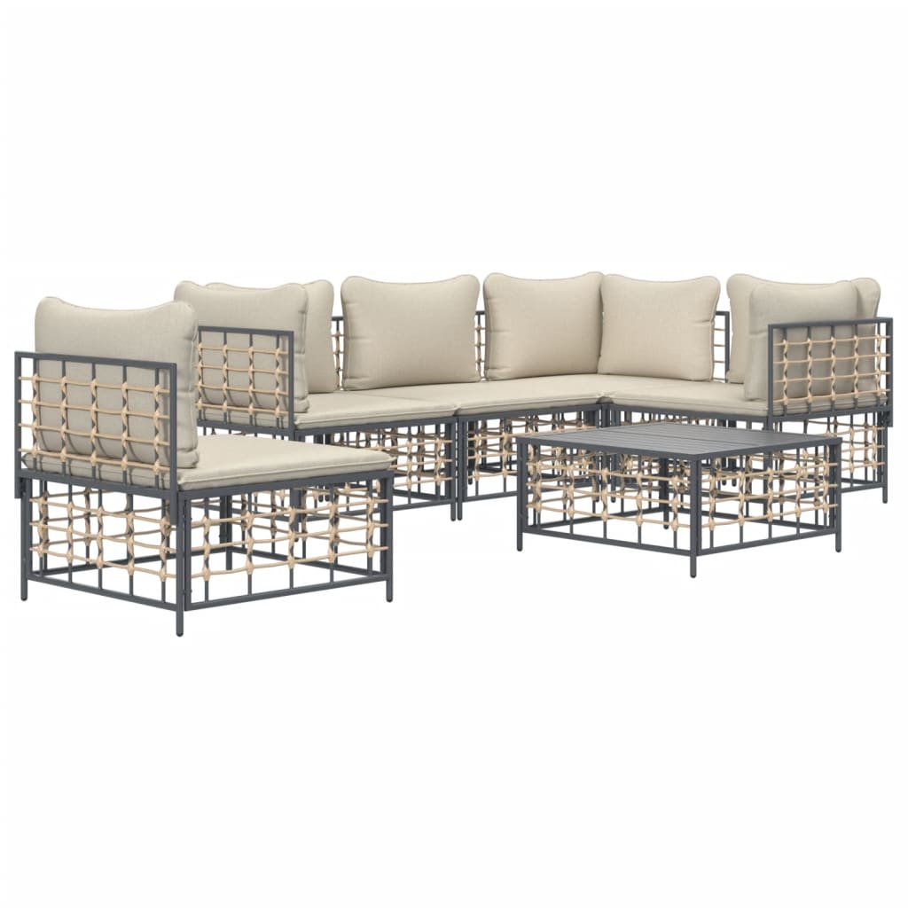8720845848958_g_en_hd_1 vidaXL 6 Piece Garden Lounge Set with Cushions Anthracite Poly Rattan - Image 3