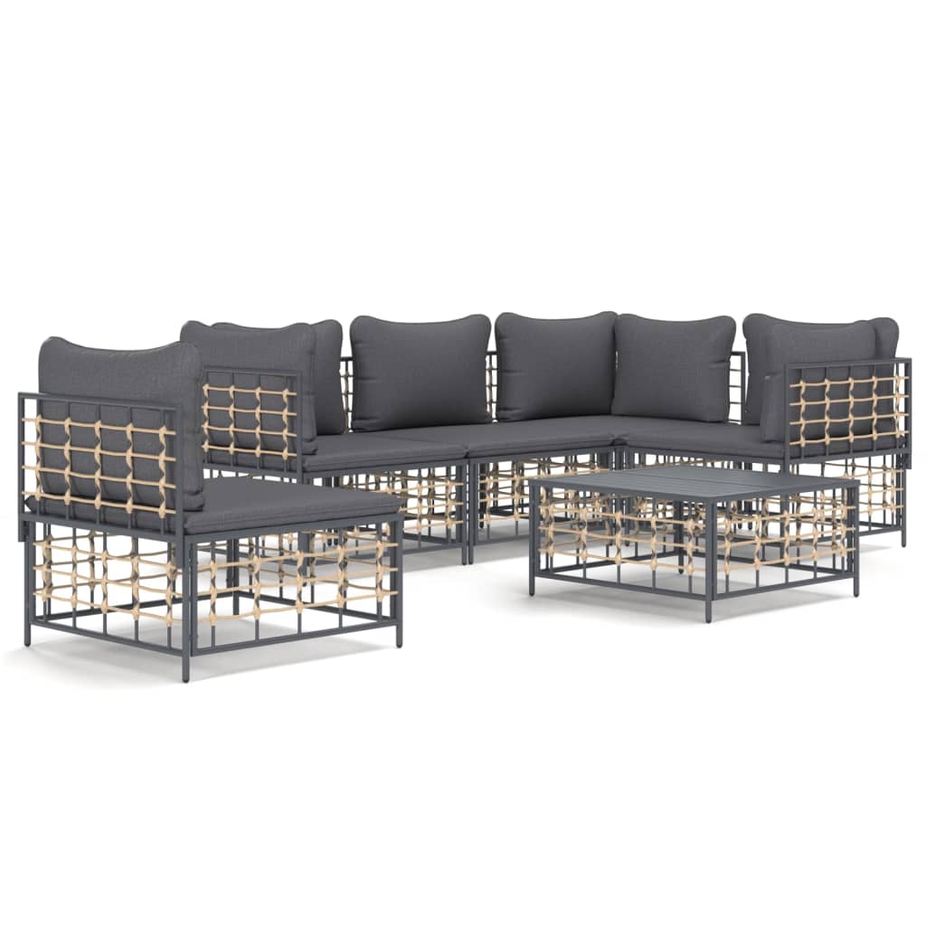 8720845848965_a_en_hd_1 vidaXL 6 Piece Garden Lounge Set with Cushions Anthracite Poly Rattan - Image 2