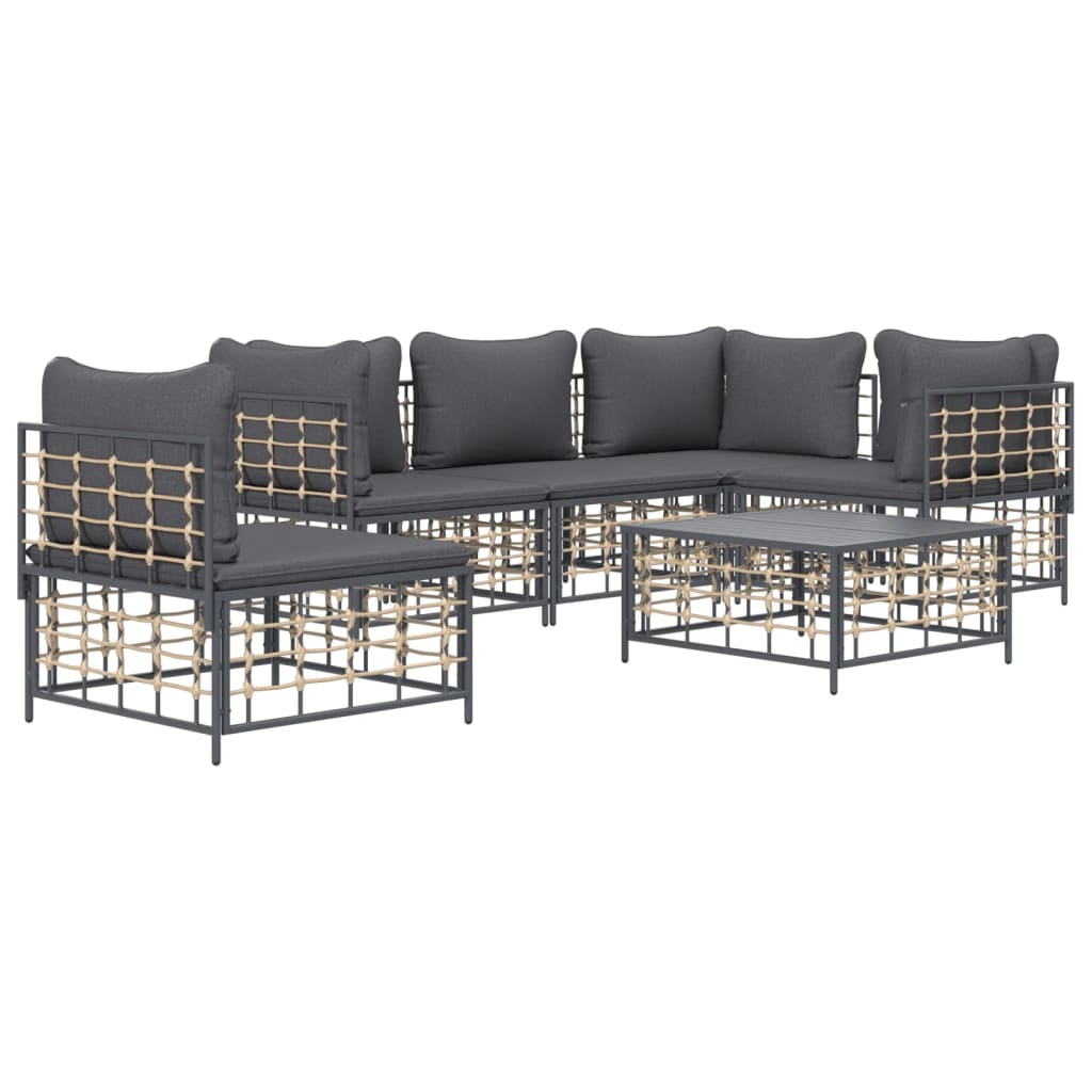 8720845848965_g_en_hd_1 vidaXL 6 Piece Garden Lounge Set with Cushions Anthracite Poly Rattan - Image 3