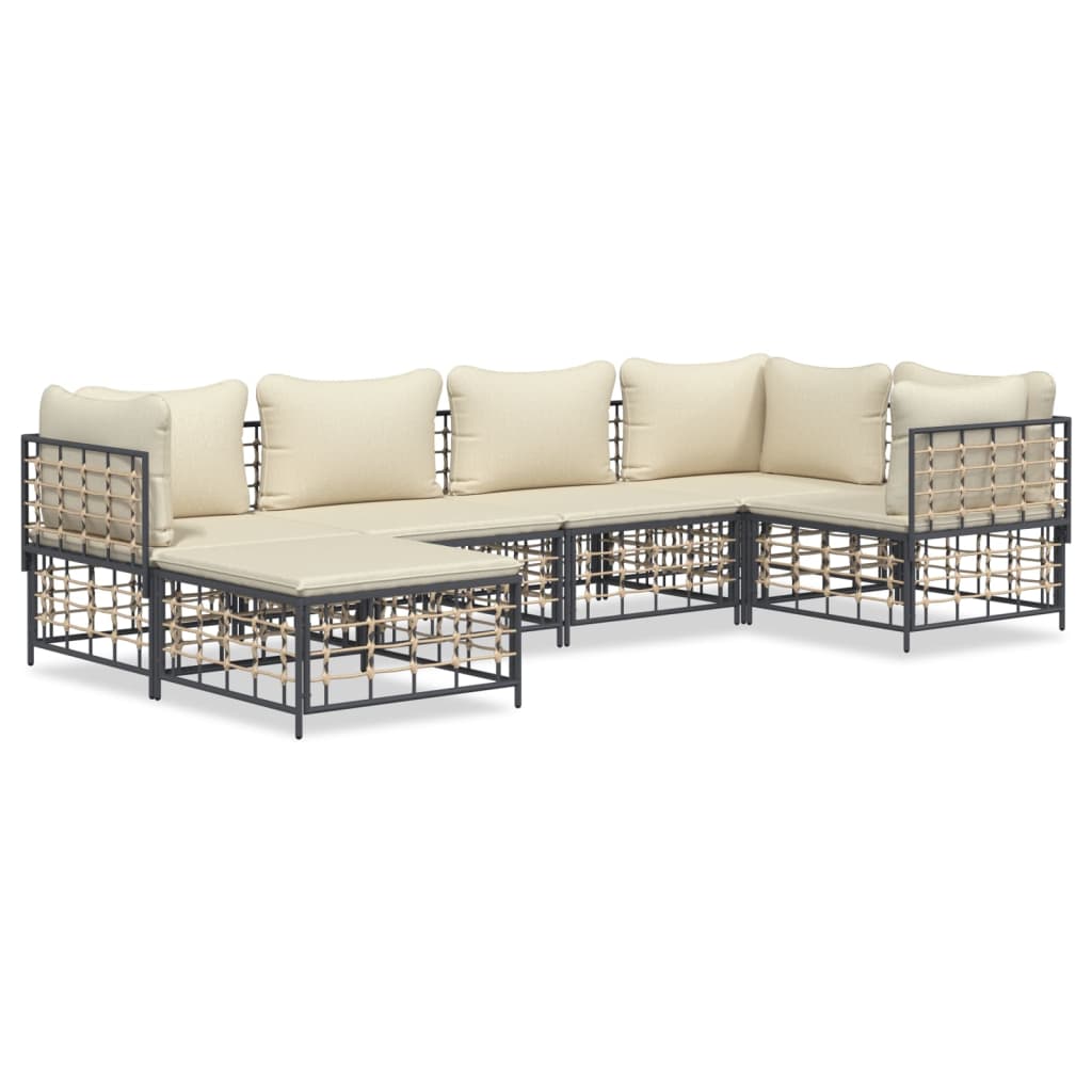 8720845849016_a_en_hd_1 vidaXL 6 Piece Garden Lounge Set with Cushions Anthracite Poly Rattan - Image 2