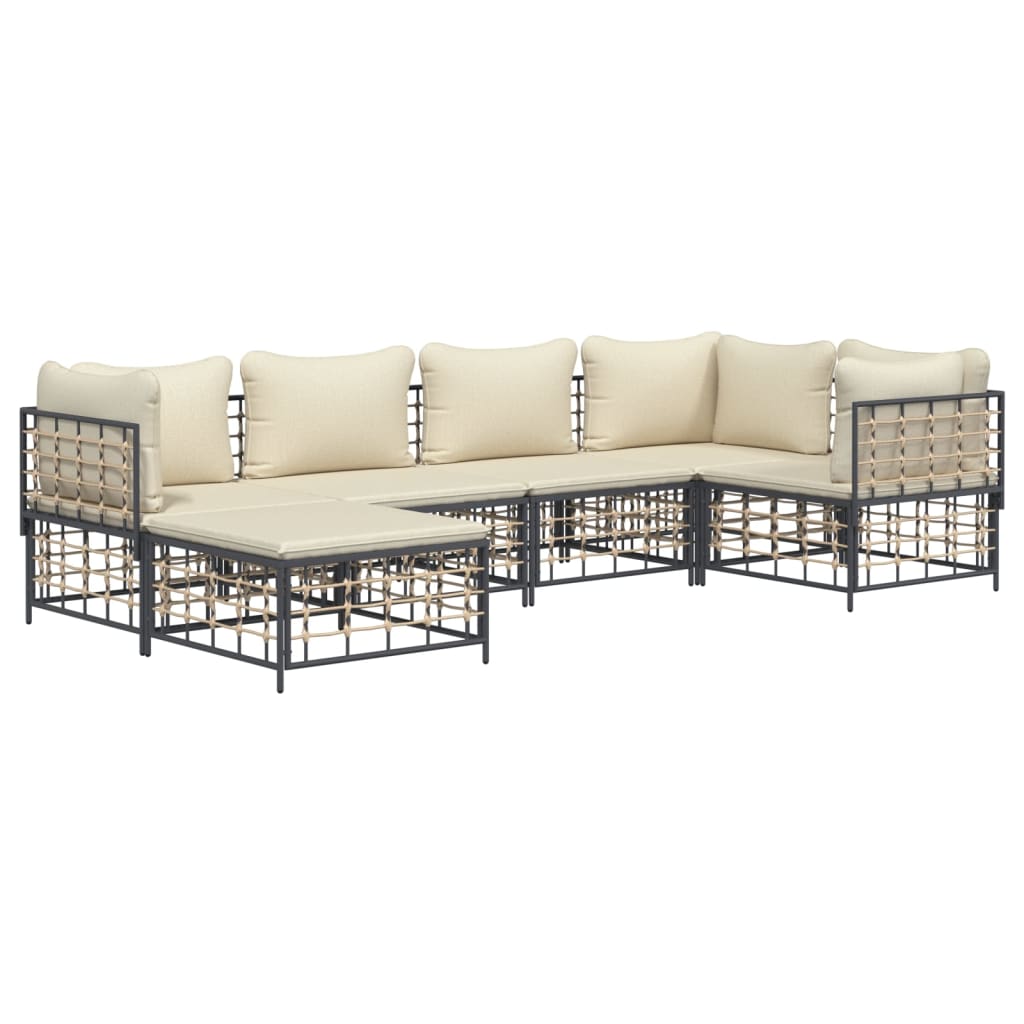 8720845849016_g_en_hd_1 vidaXL 6 Piece Garden Lounge Set with Cushions Anthracite Poly Rattan - Image 3