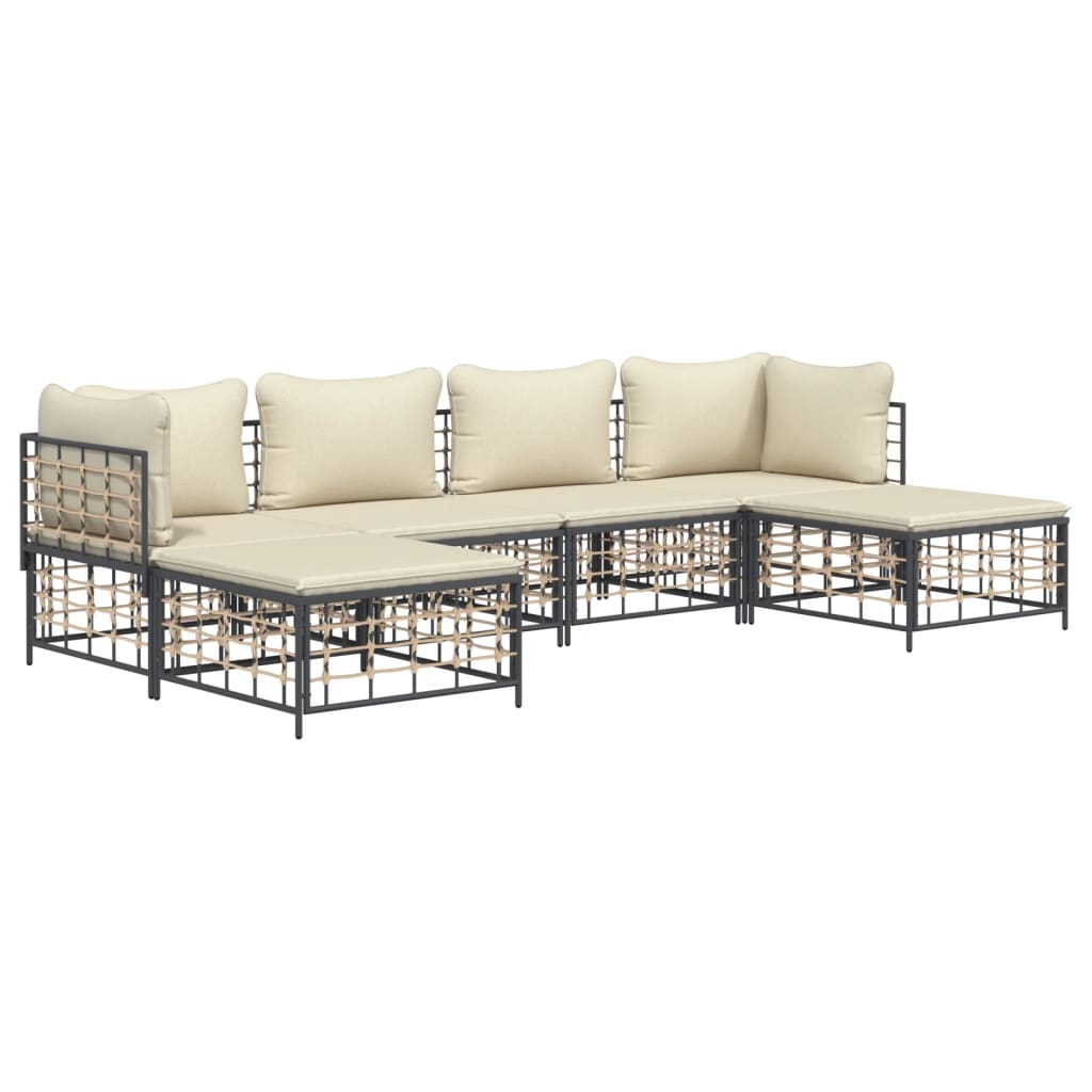 8720845849092_g_en_hd_1 vidaXL 6 Piece Garden Lounge Set with Cushions Anthracite Poly Rattan - Image 3
