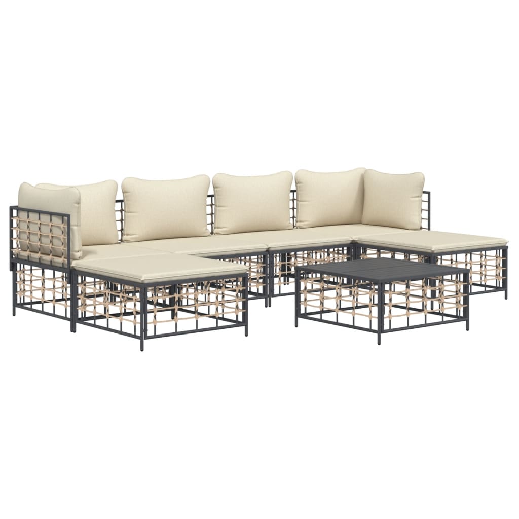 8720845849115_g_en_hd_1 vidaXL 7 Piece Garden Lounge Set with Cushions Anthracite Poly Rattan - Image 3