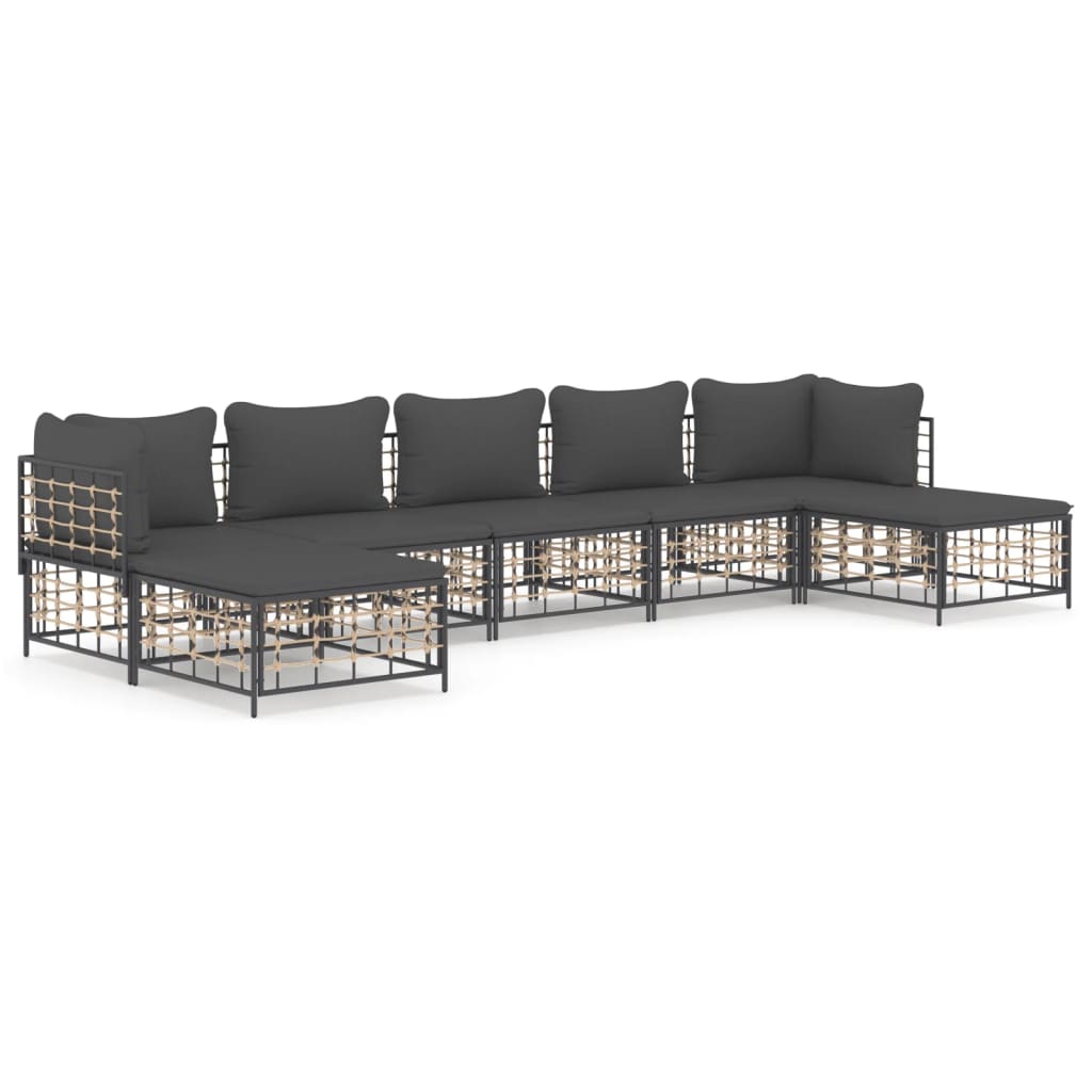 8720845849146_a_en_hd_1 vidaXL 7 Piece Garden Lounge Set with Cushions Anthracite Poly Rattan - Image 2