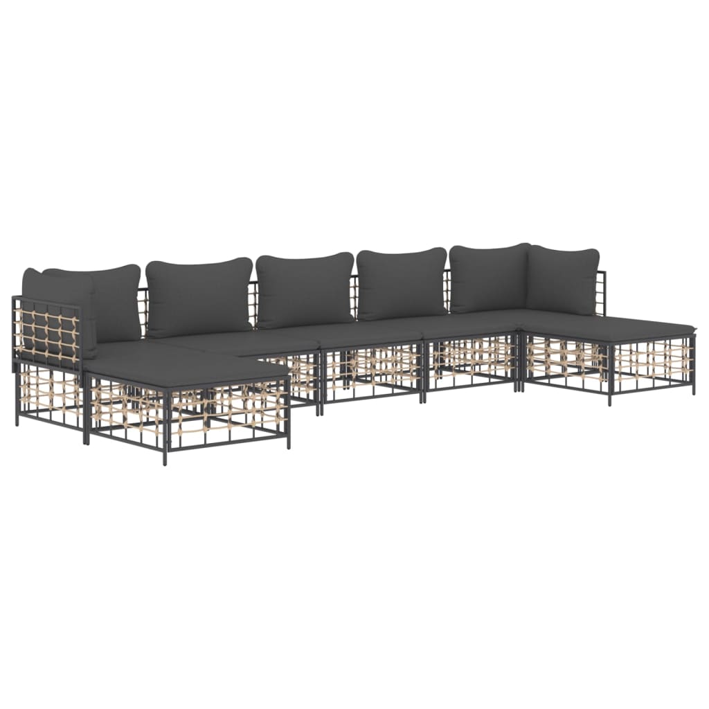 8720845849146_g_en_hd_1 vidaXL 7 Piece Garden Lounge Set with Cushions Anthracite Poly Rattan - Image 3
