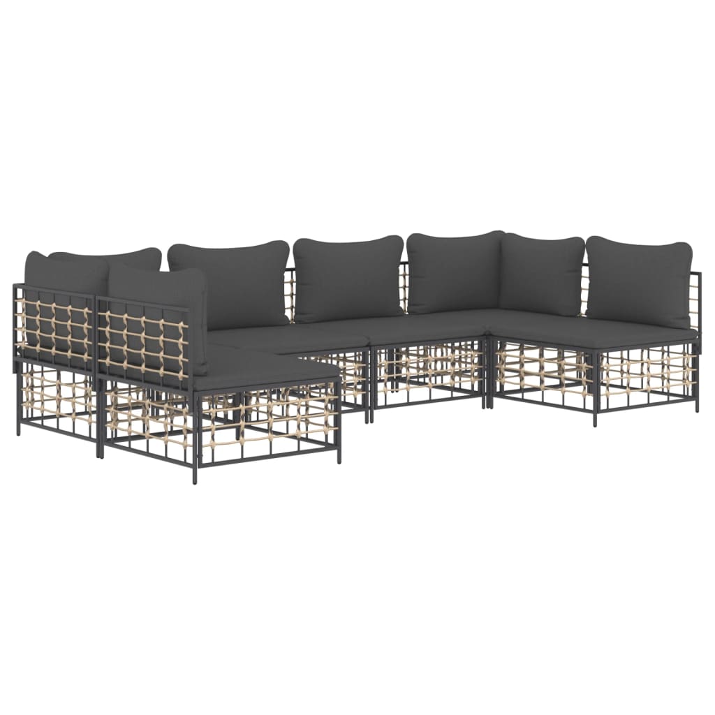 8720845849184_g_en_hd_1 vidaXL 6 Piece Garden Lounge Set with Cushions Anthracite Poly Rattan - Image 3
