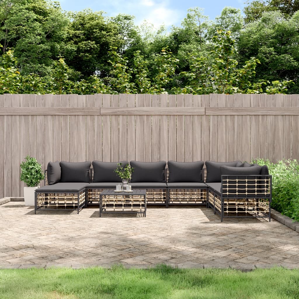 8720845849245_m_en_hd_1 vidaXL 9 Piece Garden Lounge Set with Cushions Anthracite Poly Rattan - Image 1