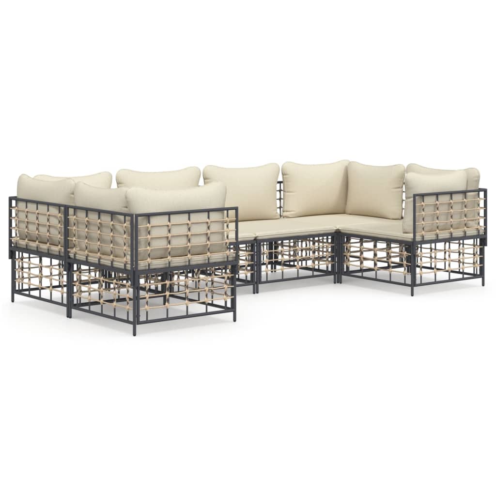 8720845849276_a_en_hd_1 vidaXL 6 Piece Garden Lounge Set with Cushions Anthracite Poly Rattan - Image 2