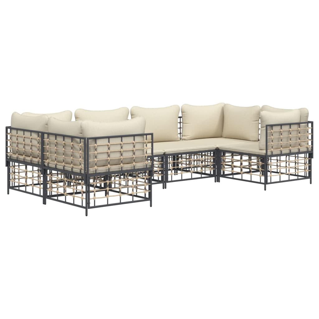 8720845849276_g_en_hd_1 vidaXL 6 Piece Garden Lounge Set with Cushions Anthracite Poly Rattan - Image 3