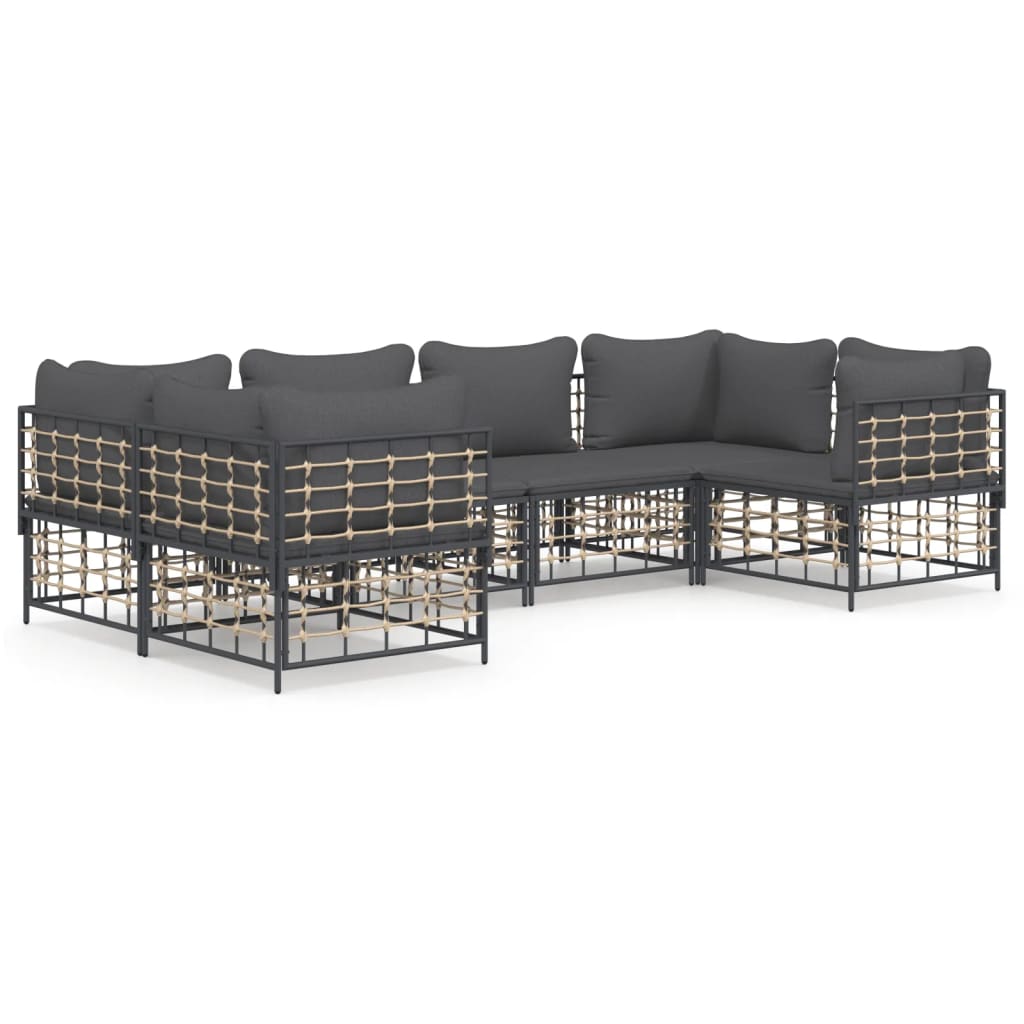 8720845849283_a_en_hd_1 vidaXL 6 Piece Garden Lounge Set with Cushions Anthracite Poly Rattan - Image 2