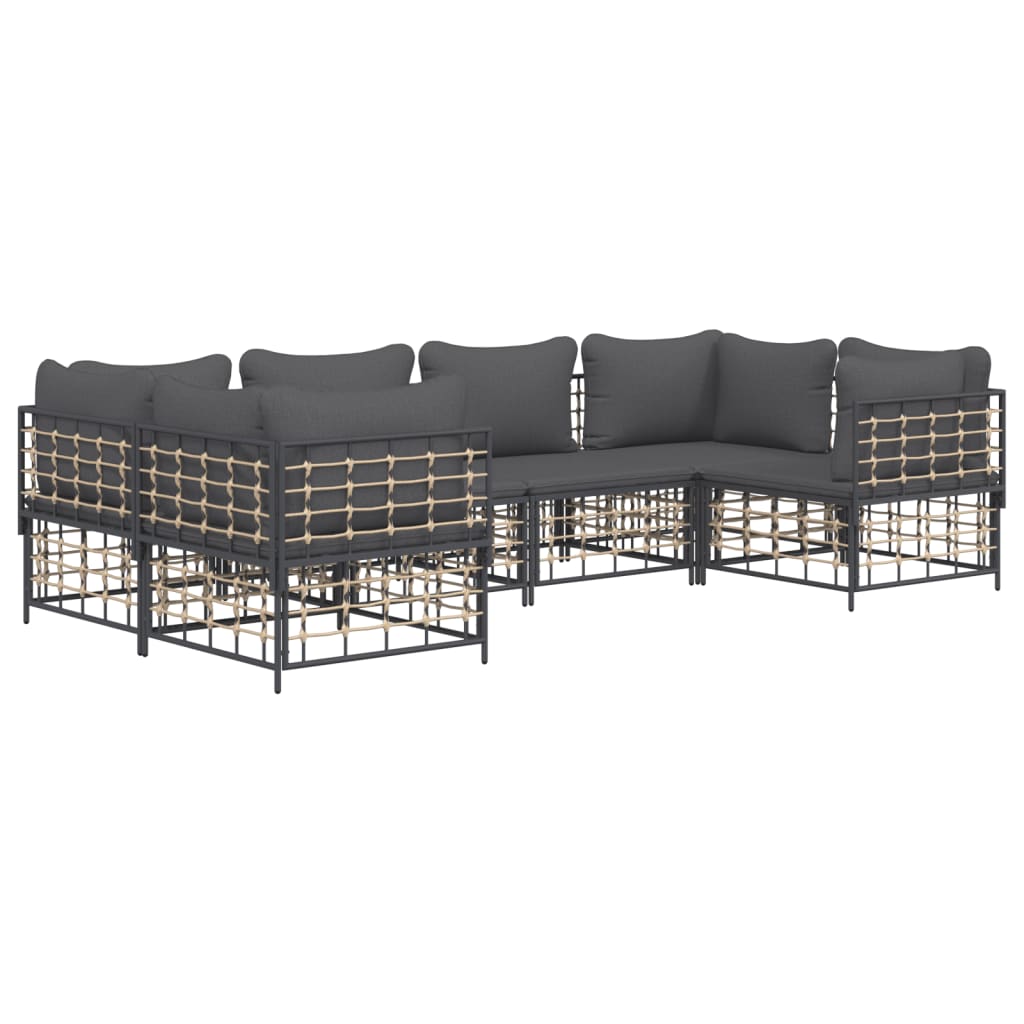8720845849283_g_en_hd_1 vidaXL 6 Piece Garden Lounge Set with Cushions Anthracite Poly Rattan - Image 3