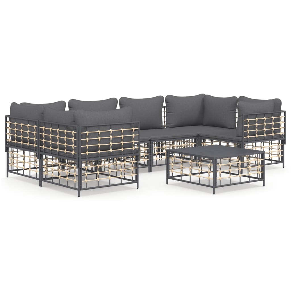 8720845849306_a_en_hd_1 vidaXL 7 Piece Garden Lounge Set with Cushions Anthracite Poly Rattan - Image 2