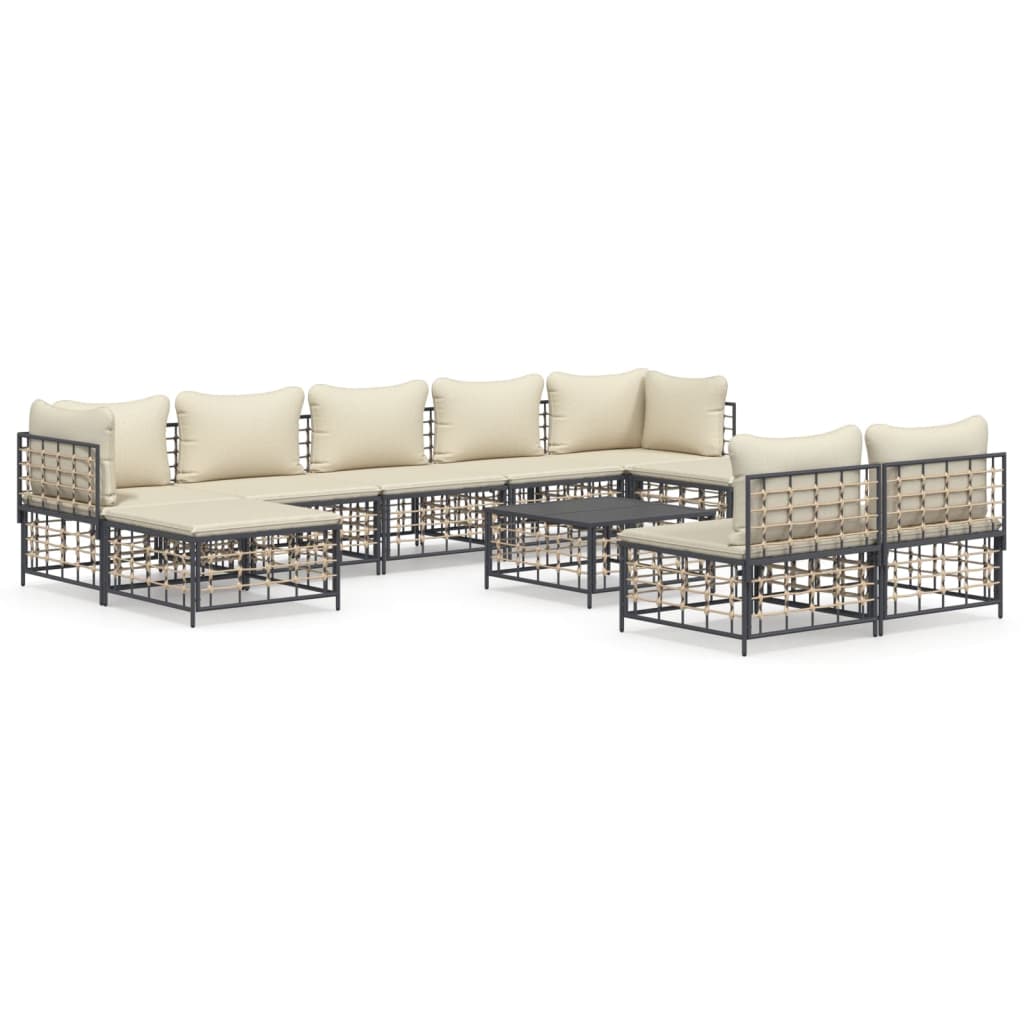 8720845849351_a_en_hd_1 vidaXL 10 Piece Garden Lounge Set with Cushions Anthracite Poly Rattan - Image 2