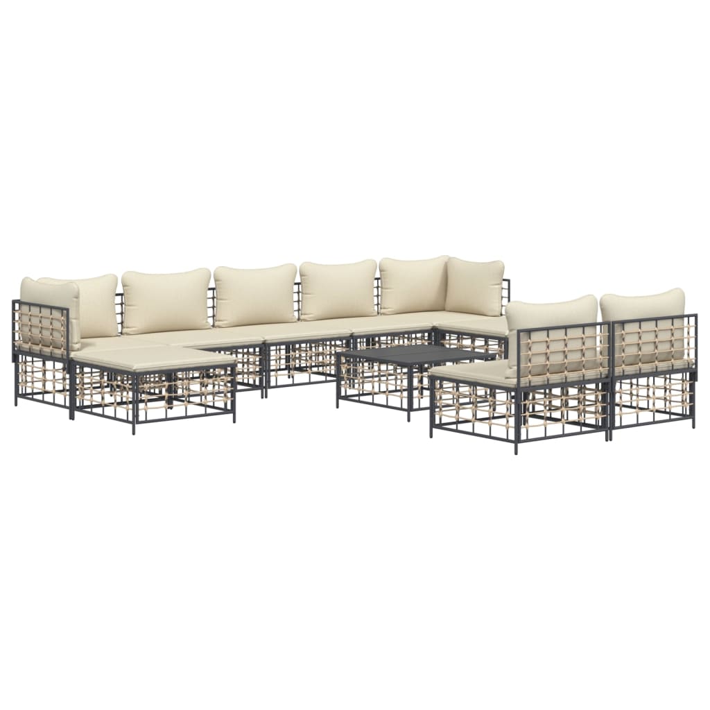 8720845849351_g_en_hd_1 vidaXL 10 Piece Garden Lounge Set with Cushions Anthracite Poly Rattan - Image 3