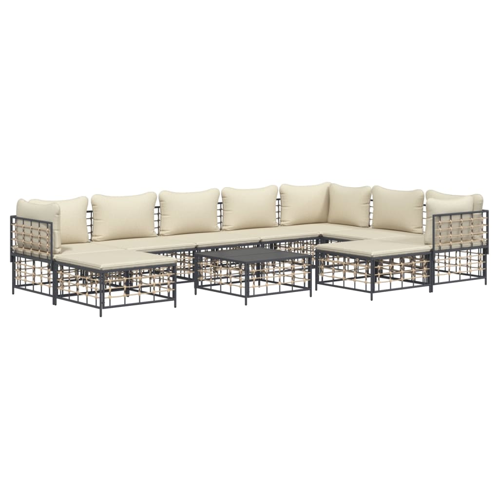 8720845849399_g_en_hd_1 vidaXL 10 Piece Garden Lounge Set with Cushions Anthracite Poly Rattan - Image 3