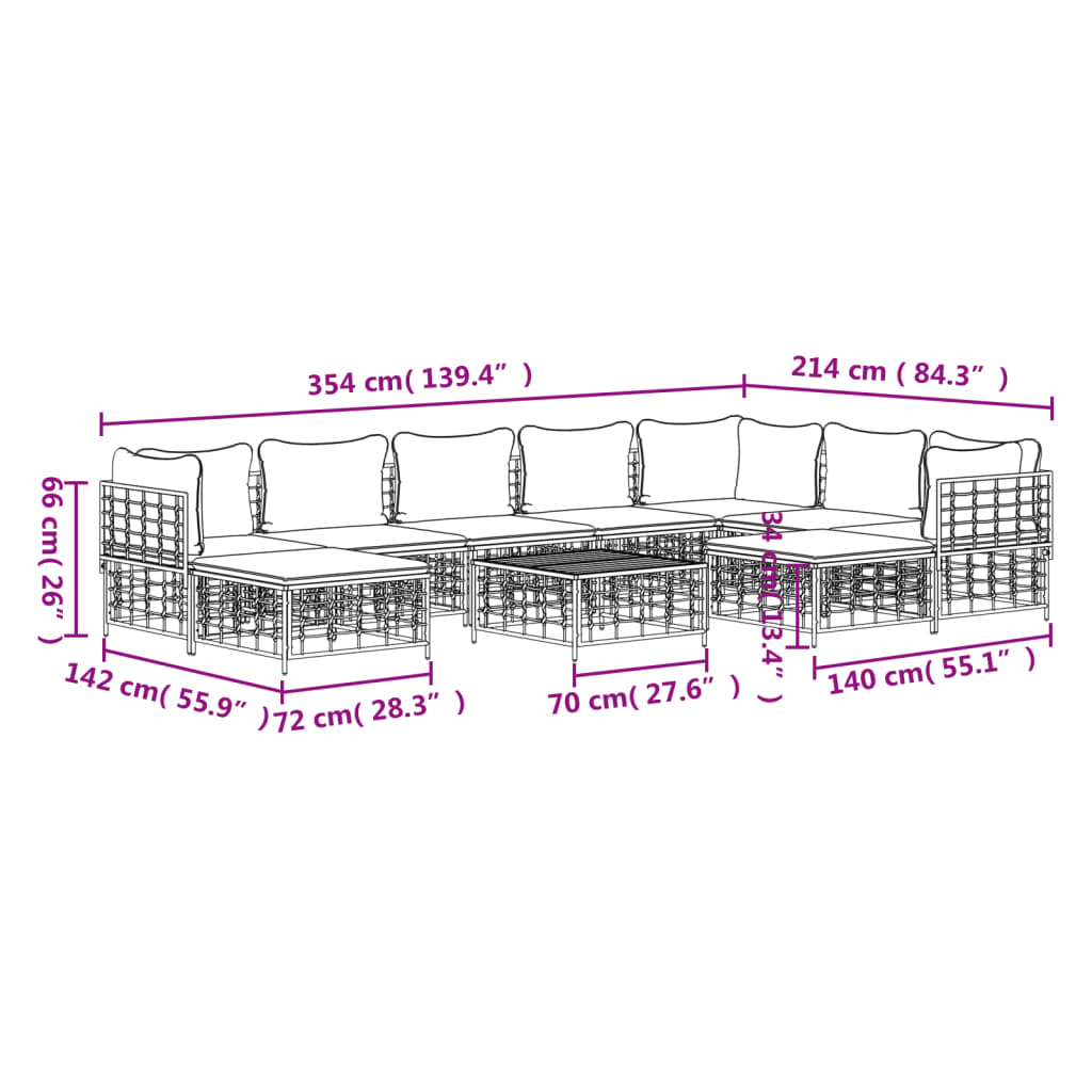 8720845849399_g_en_hd_8 vidaXL 10 Piece Garden Lounge Set with Cushions Anthracite Poly Rattan - Image 10