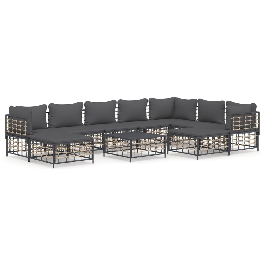 8720845849405_a_en_hd_1 vidaXL 10 Piece Garden Lounge Set with Cushions Anthracite Poly Rattan - Image 2