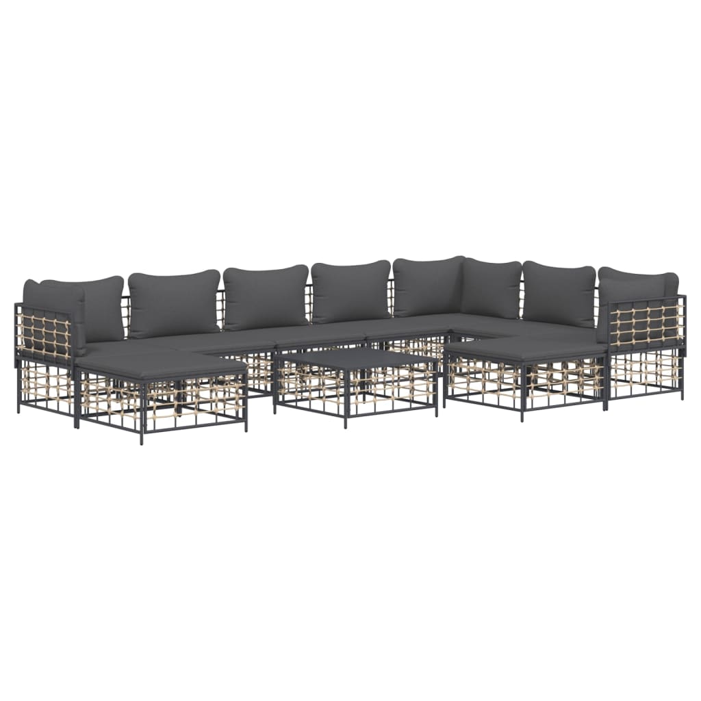 8720845849405_g_en_hd_1 vidaXL 10 Piece Garden Lounge Set with Cushions Anthracite Poly Rattan - Image 3