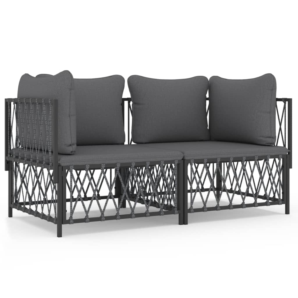 8720845849443_a_en_hd_1 vidaXL 2 Piece Garden Lounge Set with Cushions Anthracite Steel - Image 2