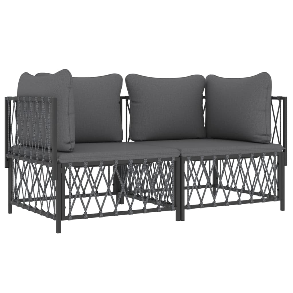 8720845849443_g_en_hd_1 vidaXL 2 Piece Garden Lounge Set with Cushions Anthracite Steel - Image 3