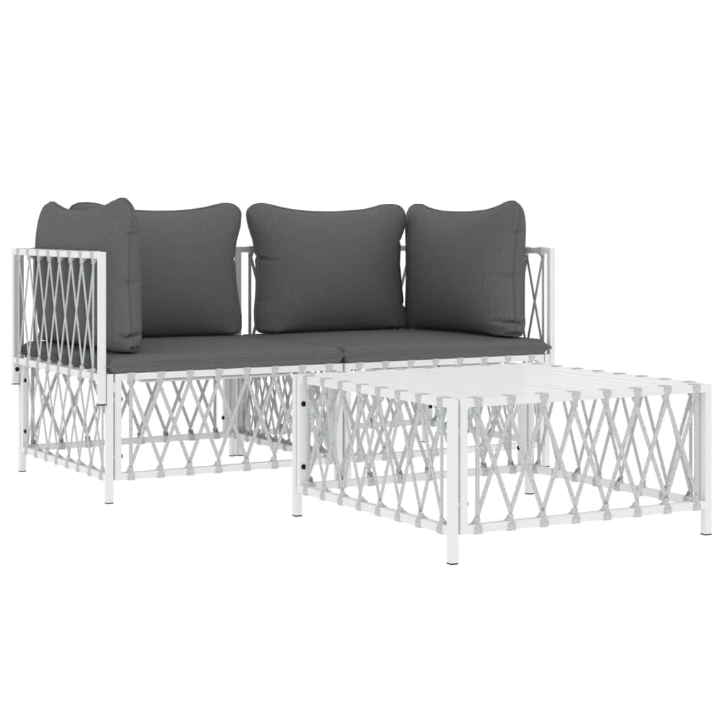 8720845849450_g_en_hd_1 vidaXL 3 Piece Garden Lounge Set with Cushions White Steel - Image 3