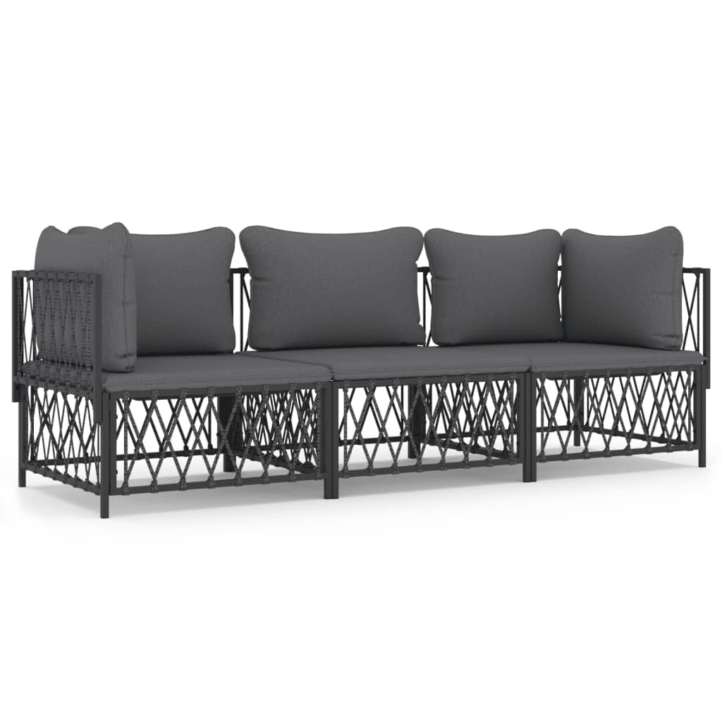 8720845849481_a_en_hd_1 vidaXL 3 Piece Garden Lounge Set with Cushions Anthracite Steel - Image 2